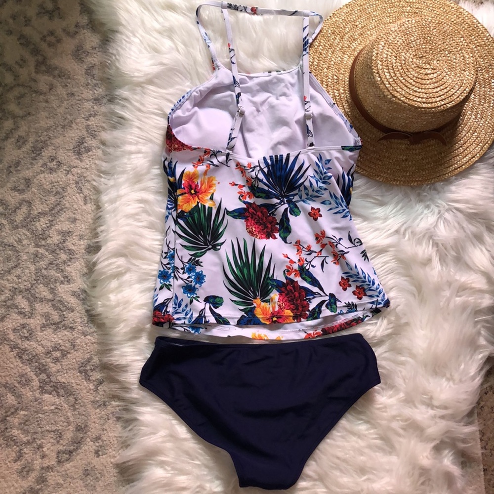 Hawaiian tankini swim bathing suit two piece modest coverage🌺 - Picture 3 of 4